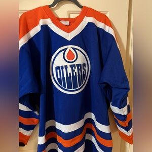 Mitchell & Ness Blue and Orange Oilers Jersey